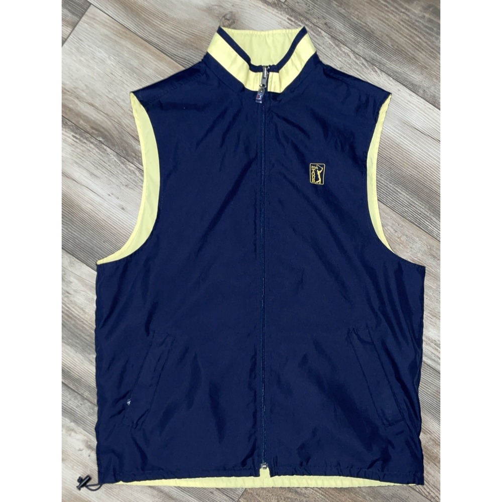 Vintage PGA Tour‎ Reversible Blue and Yellow Golf Vest Men's Medium